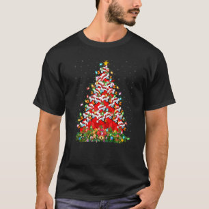 Cardinal Bird Xmas Light Santa Cardinal Christmas T-Shirt
