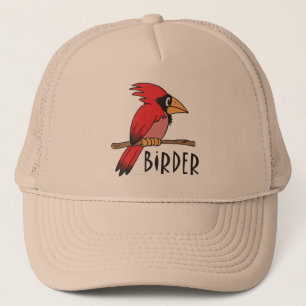 Cardinal Birder, Ornithology, Bird Watching Trucker Hat