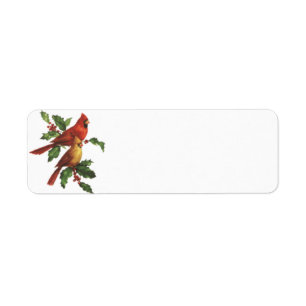 Cardinal Birds Holiday Label Return Address Label