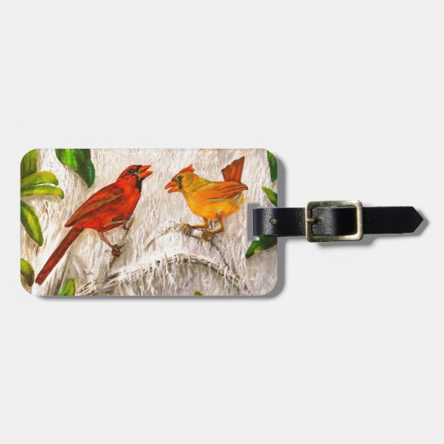 Cardinal birds luggage tag (Front Horizontal)