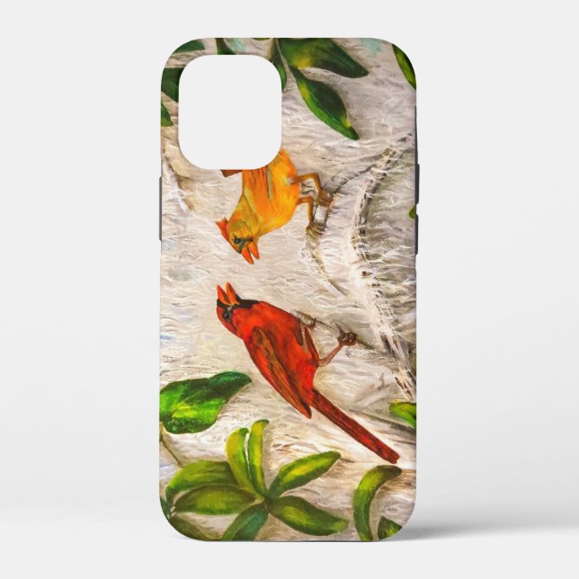 Cardinal birds painted Case-Mate iPhone case (Back)