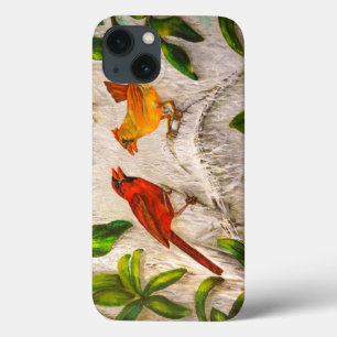 Cardinal birds - Singing of love iPhone 13 Case