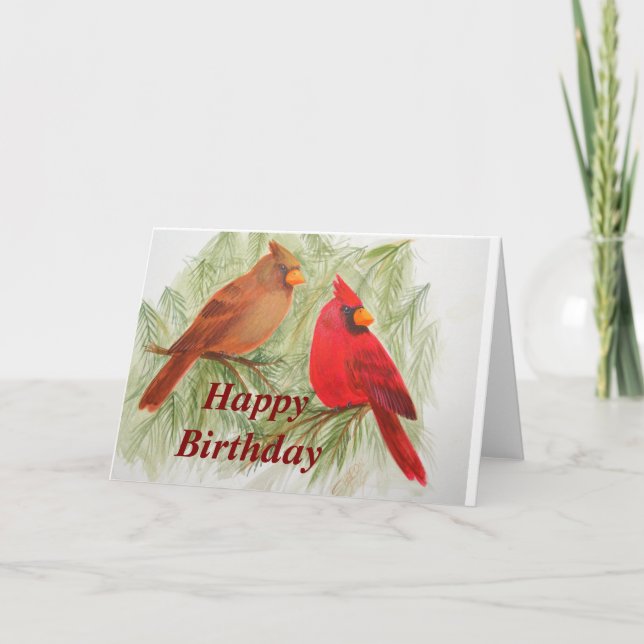 Cardinal birthday card  (Front)