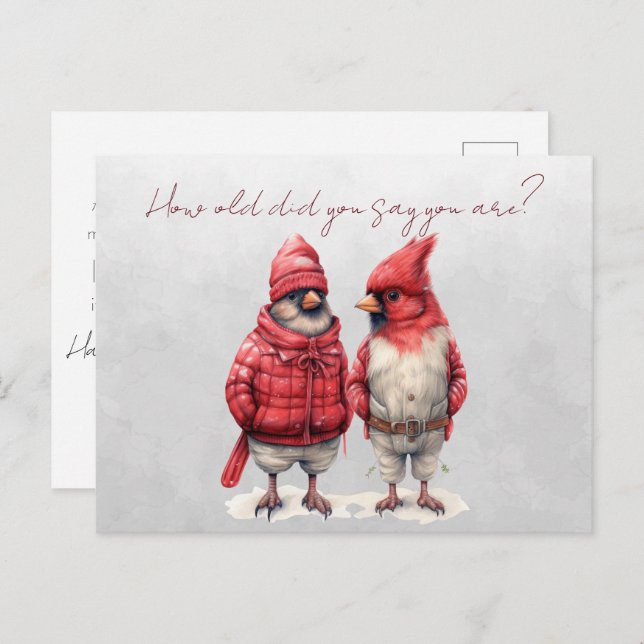 Cardinal Birthday Card How Old Did You Say You Are (Front/Back)
