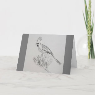 Cardinal Blank Folded Greeting Card