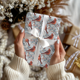 Cardinal Blue Background Christmas Tissue Paper