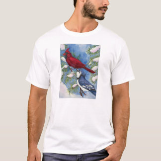 Cardinal & Blue Jay by Toni Donelow Stewart T-Shirt
