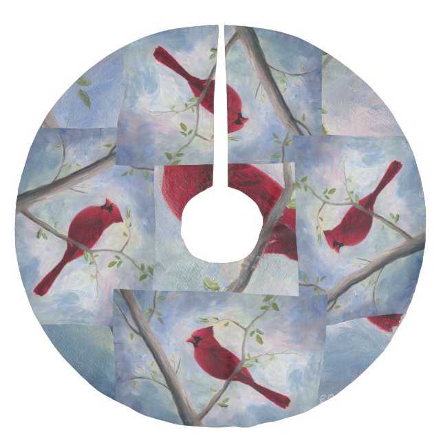 Cardinal Brushed Polyester Tree Skirt (Front)