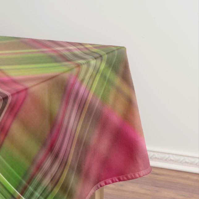 Cardinal Bush Pink and Green Plaid Tablecloth (In Situ)