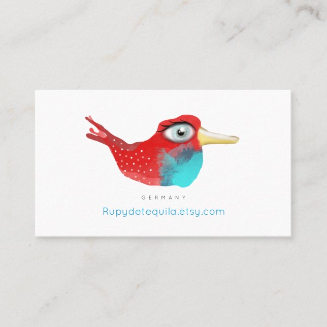Cardinal Business card vintage bird (Front)
