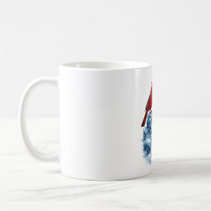Cardinal By Frozen Waterfall Art Coffee Mug