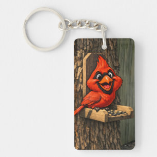Cardinal Caricature Key Ring