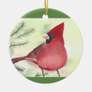 Cardinal Ceramic Christmas Ornament
