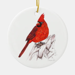 Cardinal Ceramic Ornament