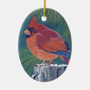 Cardinal Ceramic Tree Decoration