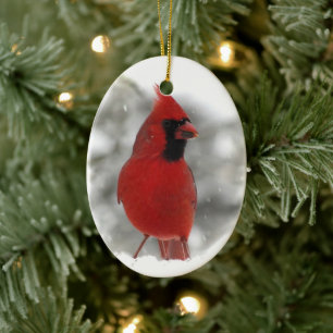 Cardinal Ceramic Tree Decoration