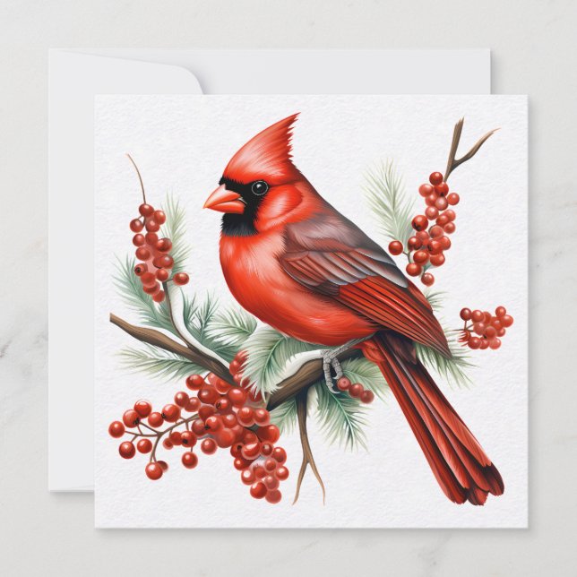 Cardinal Christmas Greeting Card (Front)