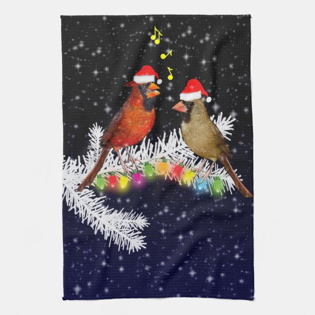 Cardinal Christmas Kitchen Towel (Vertical)