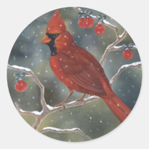 Cardinal Christmas Sticker