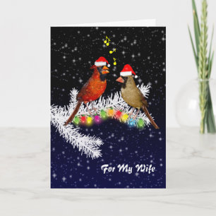 Cardinal Christmas Wife (enter your own message) Card