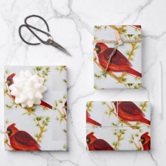 Cardinal Christmas Wrapper Wrapping Paper Sheet