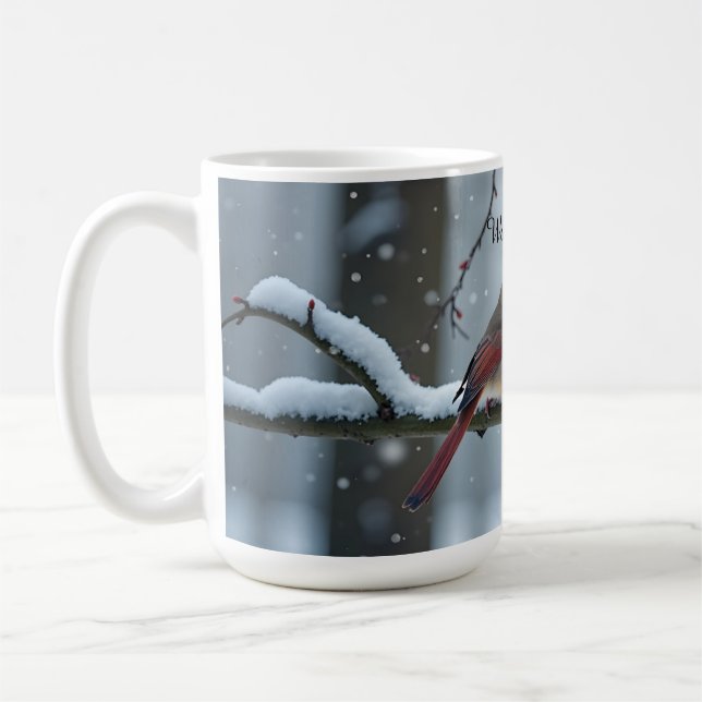 Cardinal Couple Personalised Mug (Left)