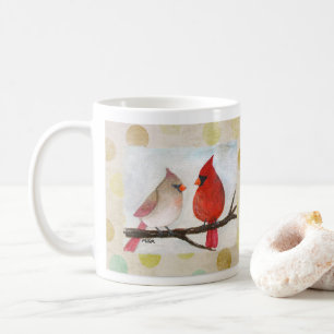 Cardinal Couple Winter Birds Art Christmas Gift Coffee Mug