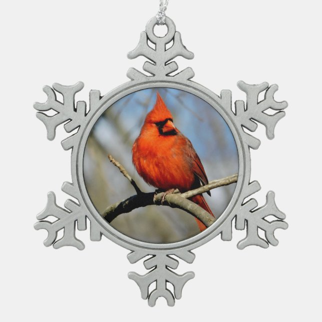 Cardinal Crest Snowflake Ornament (Front)