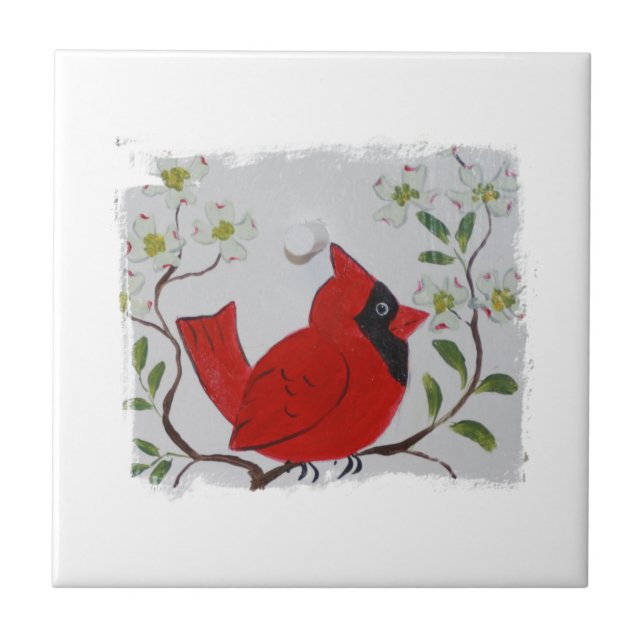 Cardinal & Dogwood Tile (Front)