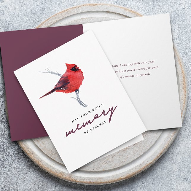 Cardinal Eternal Memory Personalised Sympathy  Card (Cardinal Eternal Memory Personalized Sympathy Card)