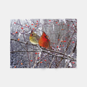 Cardinal Forest Fleece Blanket