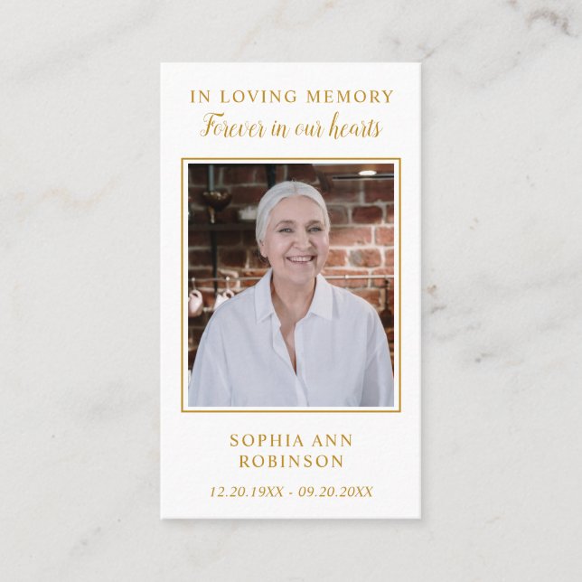 Cardinal Forever In Our Hearts Photo Prayer Card (Front)