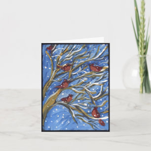 Cardinal Gathering Holiday Card
