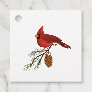 Cardinal Gift Tags - Square