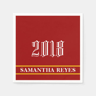 Cardinal Gold and White/Custom Colours Graduation Napkin