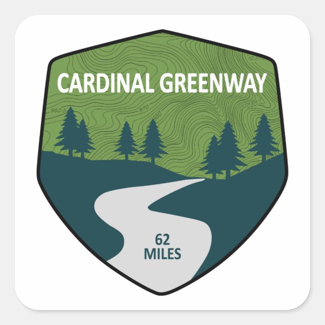 Cardinal Greenway Indiana Square Sticker (Front)