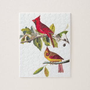 Cardinal Grosbeak by John James Audubon Jigsaw Puzzle