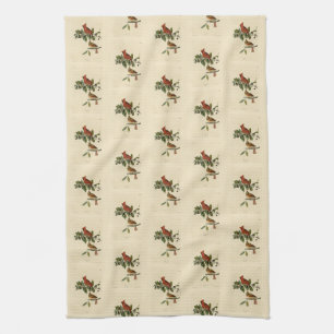Cardinal Grosbeak from Audubon's Birds of America Tea Towel