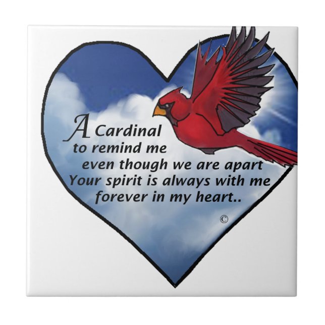 Cardinal Heart Poem Tile (Front)