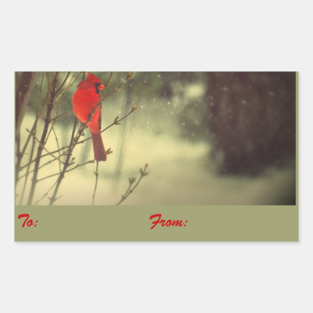 Cardinal Holiday Gift Tags (Front)