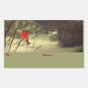 Cardinal Holiday Gift Tags