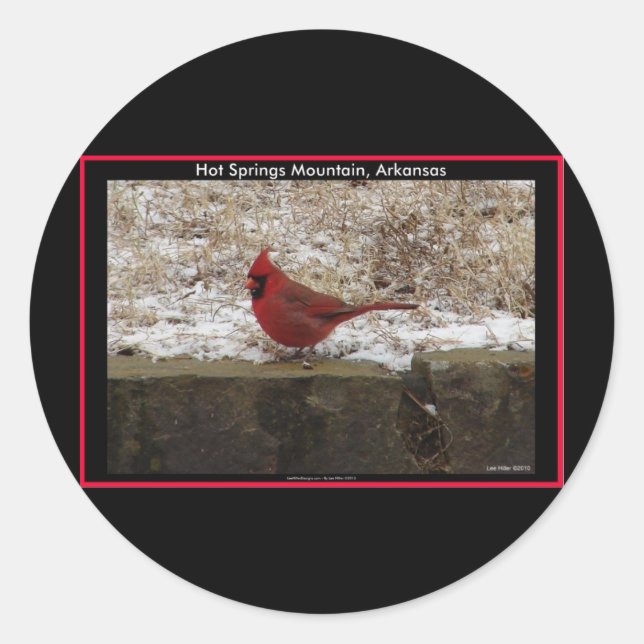 Cardinal Hot Springs Nat. Park Mountain AR Gifts Classic Round Sticker (Front)
