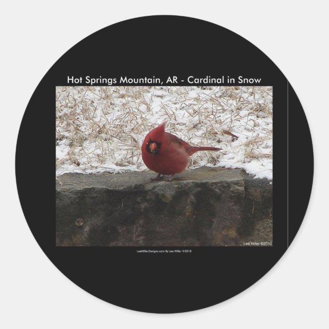 Cardinal Hot Springs Nat. Park Mt AR Gifts Apparel Classic Round Sticker (Front)