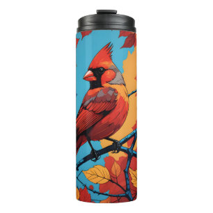 Cardinal in Autumn Thermal Tumbler