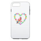 Cardinal in Flower Heart