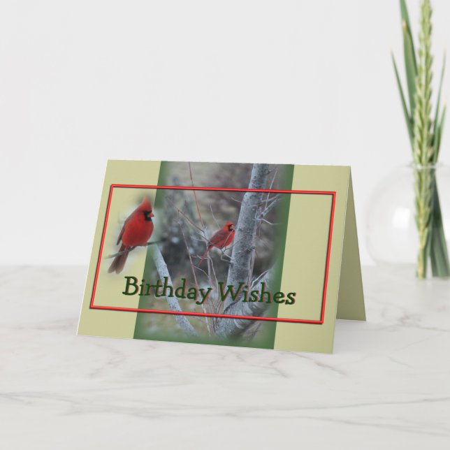 Cardinal in Maple Tree- customise any occasion Card (Front)