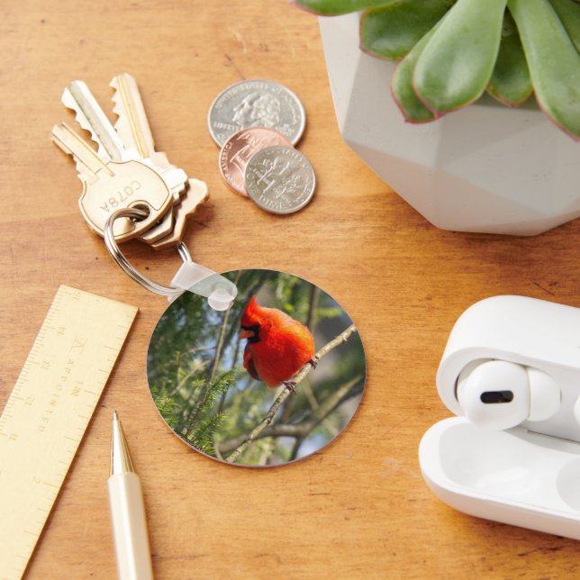 Cardinal in Pines Key Ring (Desk)