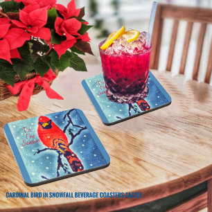 Cardinal In Snowfall Coaster