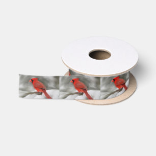 Cardinal In The Snow Christmas Gift Ribbon Satin Ribbon