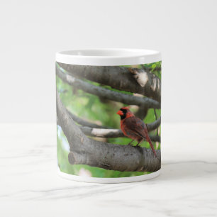 Cardinal in tree, with quote from John Muir Large Coffee Mug